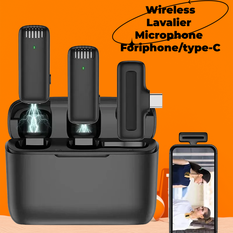 Gaming Accessories Iphone - 2in1 K30 Wireless Lavalier Microphone Charging