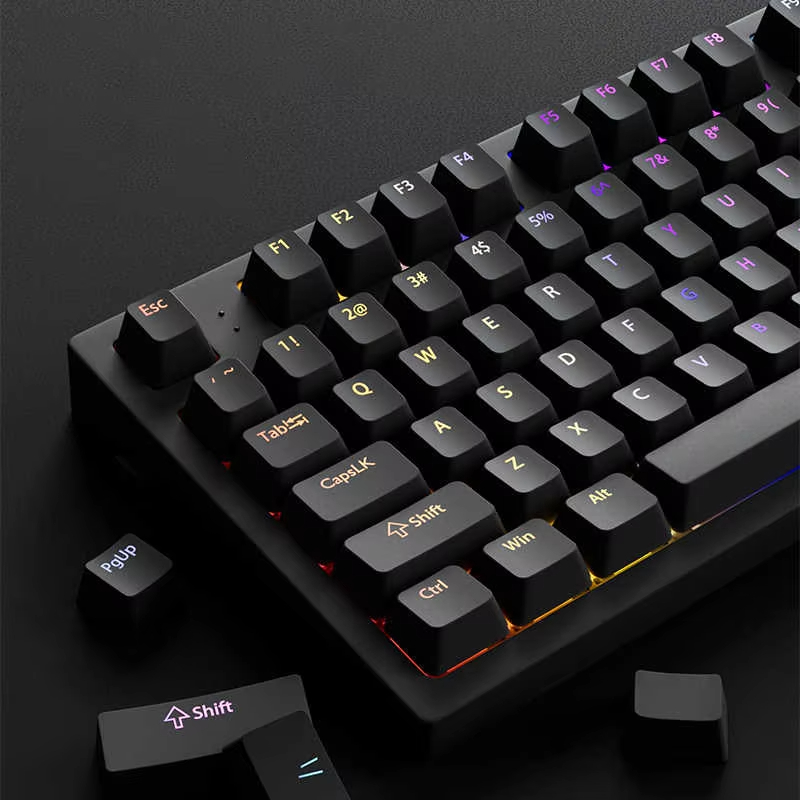 Gaming Accessories Aesthetic - 130+ Keys Black Custom Double Shot