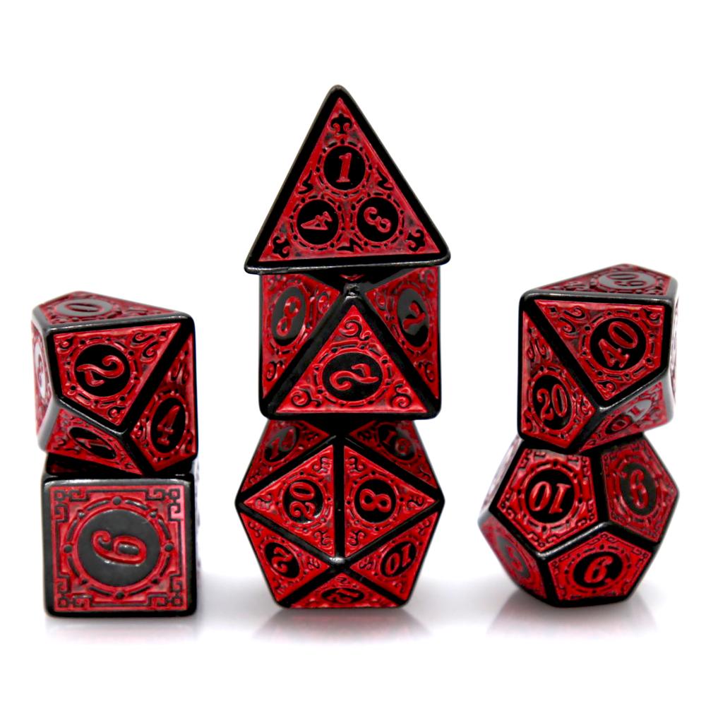 7Pcs Black Red Acrylic Polyhed - đánh giá và giá Gaming Handheld Accessories
