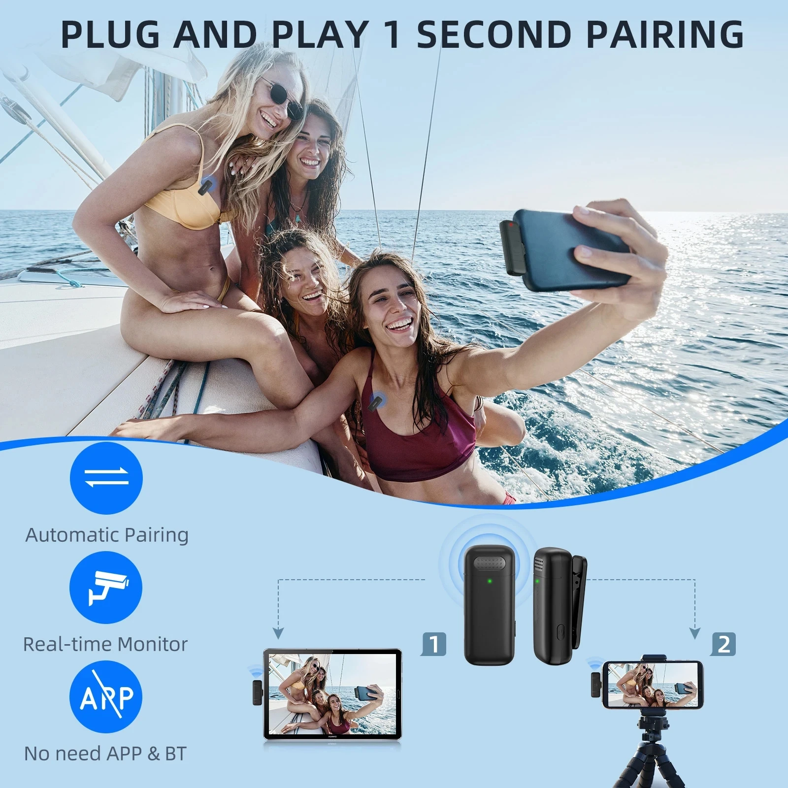 2in1 K30 Wireless Lavalier Mic - đánh giá và giá Gaming Accessories Iphone