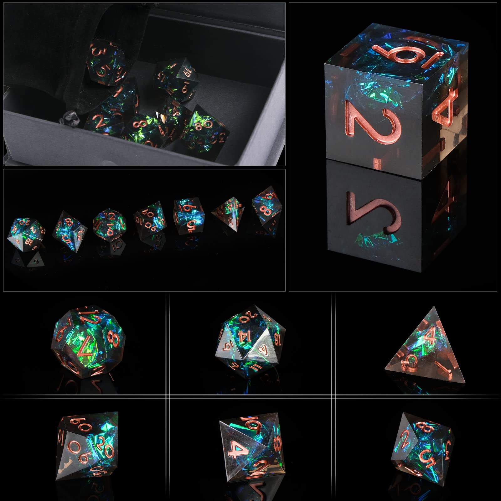 Resin Sharp Edge DND Dice Set  - đánh giá và giá Gaming Handheld Accessories